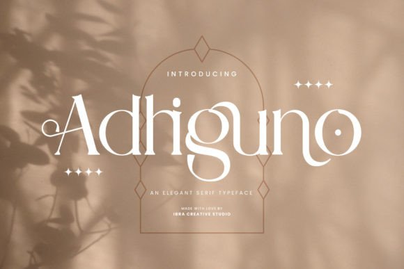 Adhiguno Serif Typeface for Handmade Labels & Invitations