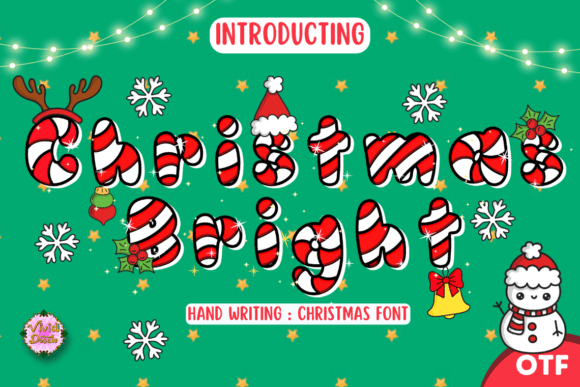 Christmas Bright Candy: A Festive Script Font for Digital Design