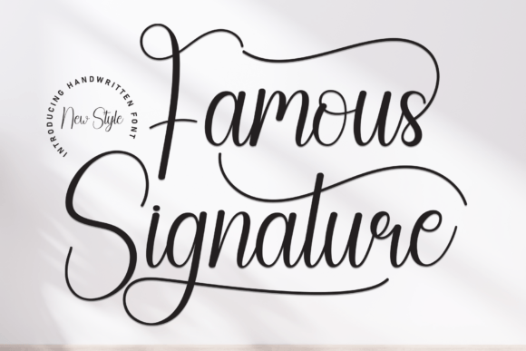 Famous Signature: An Elegant Script Font for Editorial Design