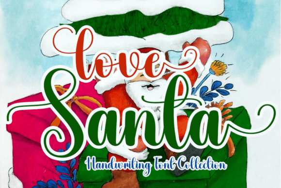 Love Santa Font: A Delicate Handwritten Typeface for Crafters & Sellers